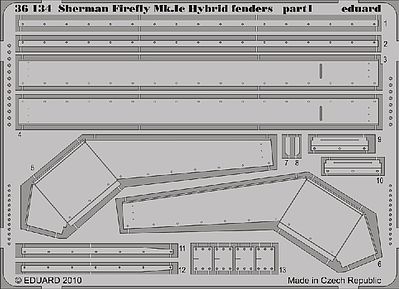 Eduard-Models Sherman Firefly Mk Ic Hybrid Fenders (DML) Plastic Vehicle Accessory 1/35 Scale #36134