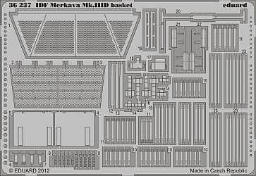Eduard-Models IDF Merkava Mk III D Basket armor (HBO) Plastic Model Vehicle Accessory 1/35 Scale #36237