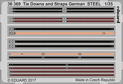 Eduard-Models German Tie Downs & Straps Steel Plastic Model Vehicle Accessory 1/35 Scale #36369