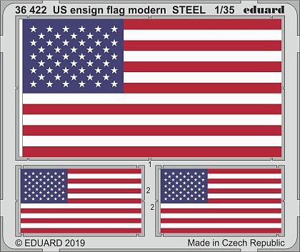 Eduard-Models Modern US Ensign Flag Steel Plastic Model Vehicle Accessory 1/35 Scale #36422