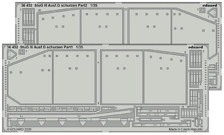 Eduard-Models StuG III Ausf G Schurzen Armor for TAO Plastic Model Aircraft Accessory 1/35 #36452