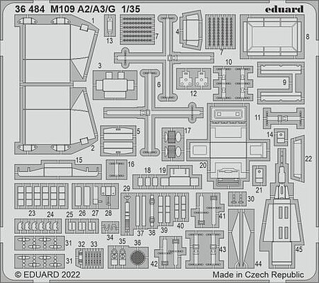 Eduard-Models M109A2/A3/G Armor for Italeri Plastic Model Vehicle Accessory 1/35 Scale #36484