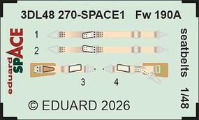 Eduard-Models 1/48 Eduard Space Set Fw 190A seatbelts SPACE For