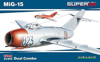 Eduard-Models MiG15 Fighter Dual Combo (Ltd Edition Plastic Kit) Plastic Model Airplane 1/144 Scale #4443