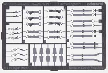 Eduard-Models Photo Etch Seatbelts Luftwaffe Fighters Plastic Model Aircraft Decal 1/48 Scale #48290