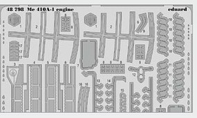 Eduard-Models Me410A1 Engine detail for Meng Plastic Model Aircraft Accessory 1/48 Scale #48798
