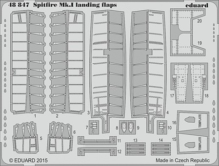 Eduard-Models Spitfire Mk I Landing Flaps for ARX Plastic Model Aircraft Accessory 1/48 Scale #48847