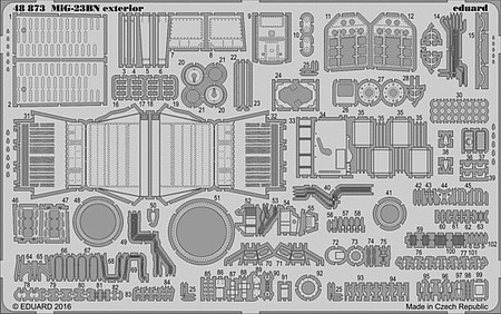 Eduard-Models MiG23BN Exterior details for Trumpeter Plastic Model Aircraft Accessory 1/48 Scale #48873