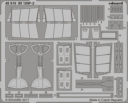 Eduard-Models Bf109F2 details for Eduard Plastic Model Aircraft Accessory 1/48 Scale #48919