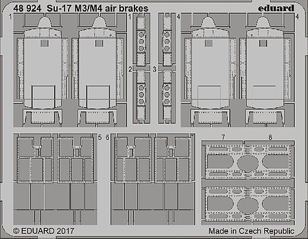 Eduard-Models Su17 M3/4 Air Brakes for KittyHawk Plastic Model Aircraft Accessory 1/48 Scale #48924