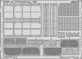 Eduard-Models He111H3 Bomb Bay detail for ICM Plastic Model Aircraft Accessory 1/48 Scale #48948