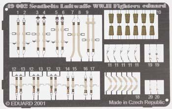 Eduard 1/48 Luftwaffe WWII seatbelts for fighters # 48290 