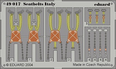 Eduard-Models Seatbelts Italy (Painted) Plastic Model Aircraft Accessory 1/48 Scale #49017