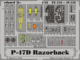Eduard-Models P47D details for Tamiya (Painted) Plastic Model Aircraft Accessory 1/48 Scale #49226