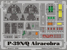 Eduard-Models P39N/Q details for Eduard (Painted) Plastic Model Aircraft Accessory 1/48 Scale #49238