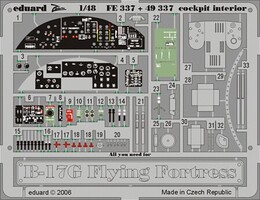Eduard-Models B17G Fly Fortress cockpit detail (RVL) Plastic Model Aircraft Accessory 1/48 Scale #49337