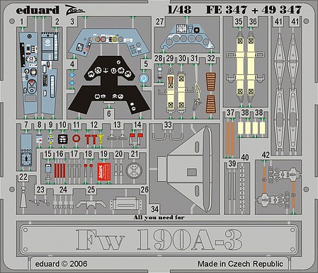 Eduard-Models Aircraft- Fw190A3 for HSG (Painted) (D) Plastic Model Airplane Kit 1/48 Scale #49347