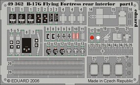 Eduard-Models B17G Fly Fortress Rear Interior for RMX Plastic Model Aircraft Accessory 1/48 Scale #49362