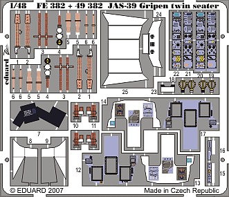 Eduard-Models JAS39D Gripen two seater for ITA (D) Plastic Model Aircraft Accessory 1/48 Scale #49382