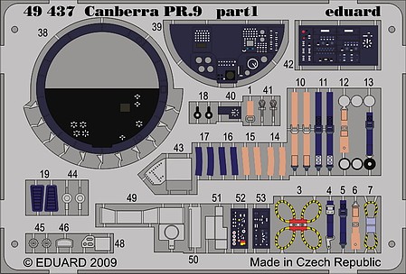 Eduard-Models Canberra PR9 detail for Airfix (D) Plastic Model Aircraft Accessory 1/48 Scale #49437