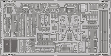 Eduard-Models F4D Details for Hasegawa (D) Plastic Model Aircraft Accessory 1/48 Scale #49535