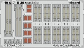 Eduard-Models B29 Seatbelts for RMX (Painted) Plastic Model Aircraft Accessory 1/48 Scale #49617