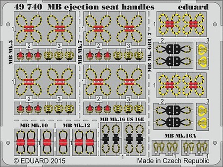 Eduard-Models MB Ejection Seat Handles (Painted) Plastic Model Aircraft Accessory 1/48 Scale #49740