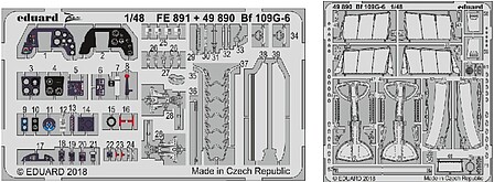 Eduard-Models Bf109G6 details for Tamiya (Painted) Plastic Model Aircraft Accessory 1/48 Scale #49890
