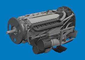 Eduard-Models 1/48 Aircraft- P40E Engine for EDU (Resin)