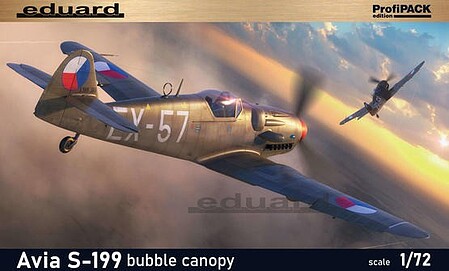 Eduard-Models WWII Avia S199 German Fighter w/Bubble Canopy Plastic Model Airplane Kit 1/72 Scale #70151