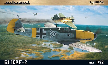 Eduard-Models WWII Bf109F2 German Fighter (Profi-Pack) Plastic Model Airplane Kit 1/72 Scale #70154