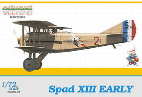 Eduard-Models Spad XIII Early C1 BiPlane (Weekend Edition) Plastic Model Airplane Kit 1/72 Scale #7411 Eduard-Models Spad XIII Early C1 BiPlane (Weekend Edition) Plastic Model Airplane Kit 1/72 Scale #7411