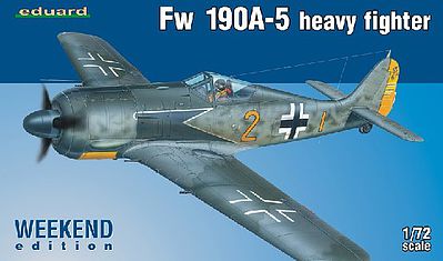 Eduard-Models Fw190A5 Heavy Fighter (Weekend Edition Plastic) Plastic Model Airplane Kit 1/72 #7436