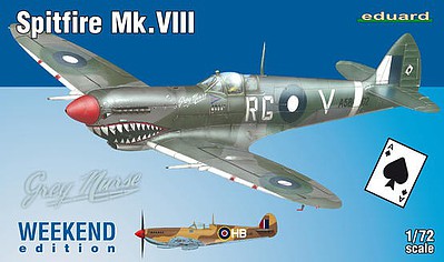 Eduard-Models Spitfire Mk VIII Fighter (Weekend Edition) Plastic Model Airplane Kit 1/72 Scale #7442