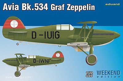 Eduard-Models Avia Bk534 Graf Zeppelin Aircraft (Weekend Edition) Plastic Model Airplane Kit 1/72 #7445