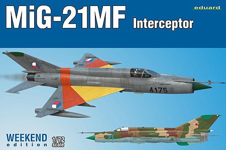 Eduard-Models 1/72 MiG21MF Interceptor Aircraft (Wkd Edition Plastic Kit)