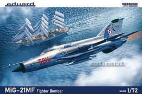 Eduard-Models MiG21MF Fighter Bomber (Weekend Edition) Plastic Model Airplane Kit 1/72 Scale #7458