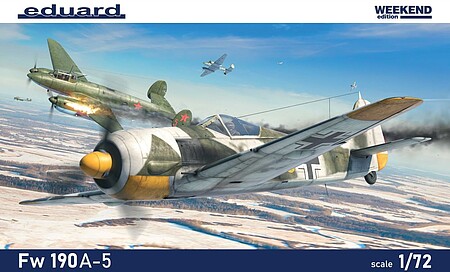 Eduard-Models WWII Fw190A5 German Fighter Plastic Model Airplane Kit 1/72 Scale #7470