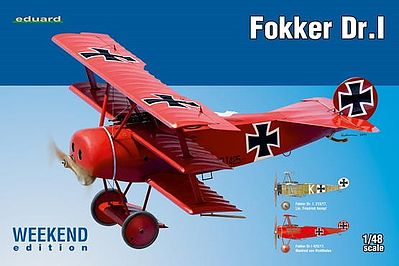 Eduard-Models Fokker Dr I BiPlane (Weekend Edition) Plastic Model Airplane Kit 1/48 Scale #8492