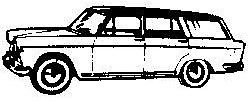 IKO Automobile Fiat 1800 Station Wagon HO Scale Model Railroad Vehicle #2035