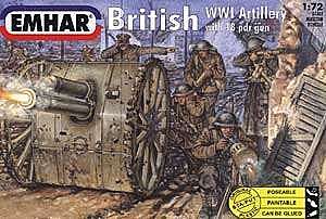 Emhar-squadron WWI British Artillery (24) Plastic Model Military Figure Kit 1/72 Scale #7202
