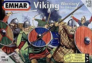 Emhar-squadron 9th-10th Century Viking Warriors (50) Plastic Model Military Figure Kit 1/72 Scale #7205