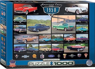 EuroGraphics American Cars 1950s Collage (1000pc) Jigsaw Puzzle 600-1000 Piece #60676