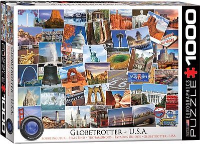 EuroGraphics Globetrotter USA Historic Places Collage (1000pc) Jigsaw Puzzle 600-1000 Piece #60750