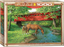 EuroGraphics Covered Bridge w/Horses by River Puzzle (1000pc)