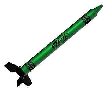 Estes Green Alien Crayon Model Rocket Ready To Fly #1101