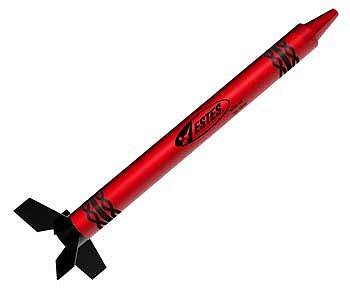 Estes Rocket Red Crayon Model Rocket Ready To Fly #1102