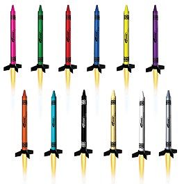 Estes Crayon Rocket Kits (12) - Model Rocket Bulk Pack #1715