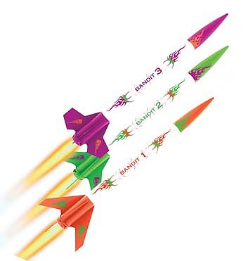 3 Bandits E2X Mini Model Rocket Kit