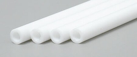 Evergreen Styrene Tube 5/32 OD x 14 inch (4) Model Railroad Scratch Building Supply #225